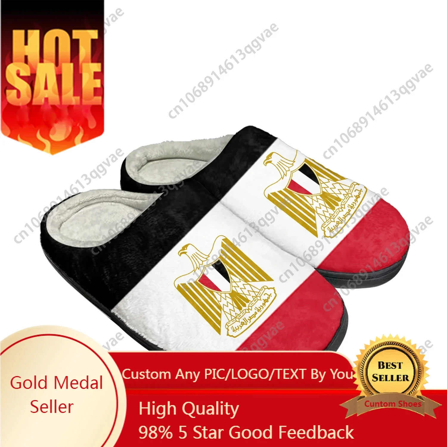 

Egyptian Flag Home Cotton Custom Slippers Mens Womens Sandals Egypt Plush Bedroom Casual Keep Warm Shoes Thermal Slipper