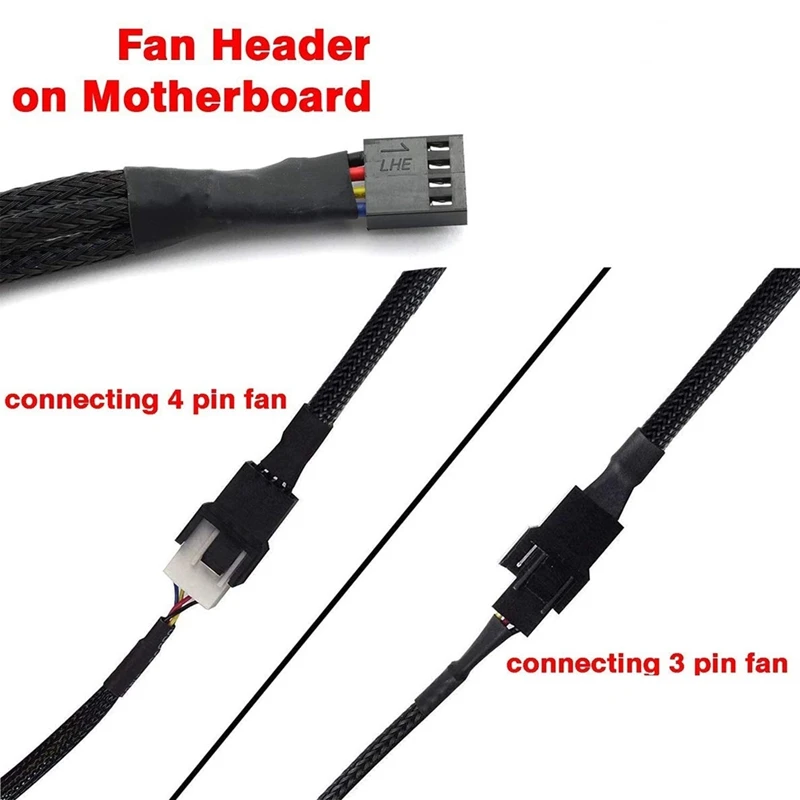 4 Stuks 4 Pin Pwm Ventilator Verlengkabel Connector Behuizing Mannelijke Naar Vrouwelijke Verlengkabels Voor 4 Pin/3pin Ventilator