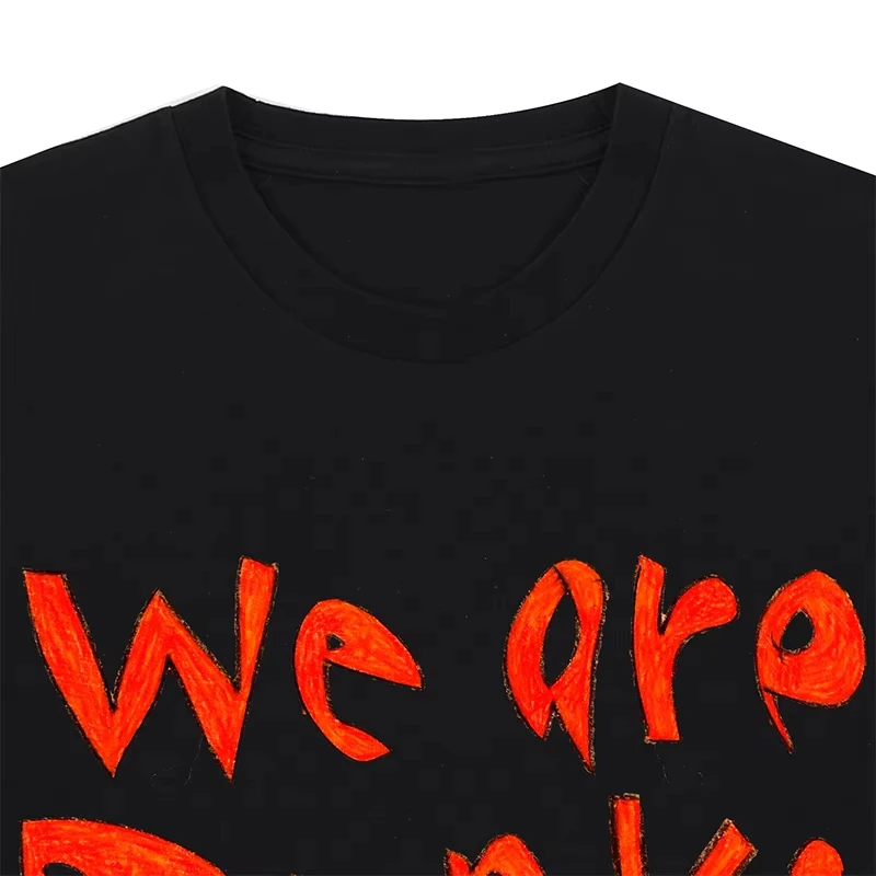 Men Summer Korean Cute Anime-style Printed T-shirt. Suitable for Both Men and Women Punk Retro Street Style 100% Cotton Material