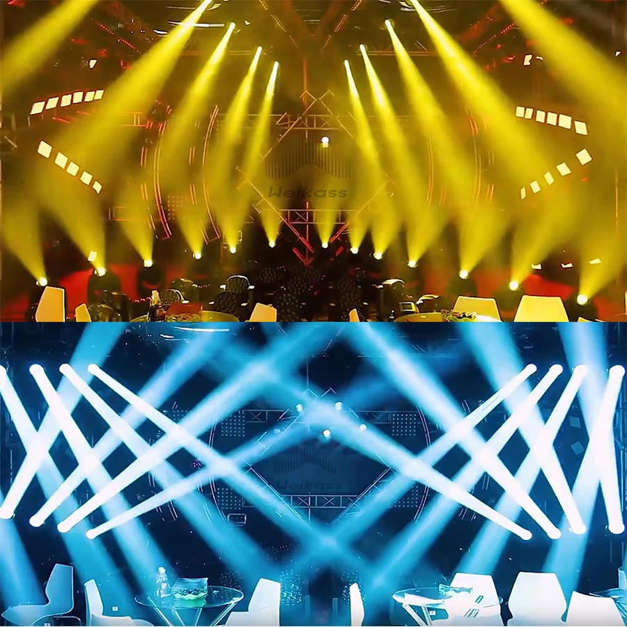 Shake Head DMX Beam Light, Rotating 8 + 16 + 24 Prism Stage Effprotected for DJ Parties, Chang Club Wedding, 350W, 17R, 1Pc, Tax