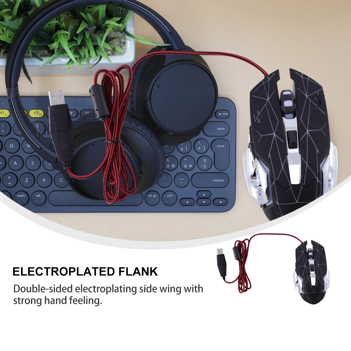 

Gaming Mouse 800 3200DPI LED Wired Ergonomic Customizable Breathing Lights Computer Accessories Nail Polishing Tools