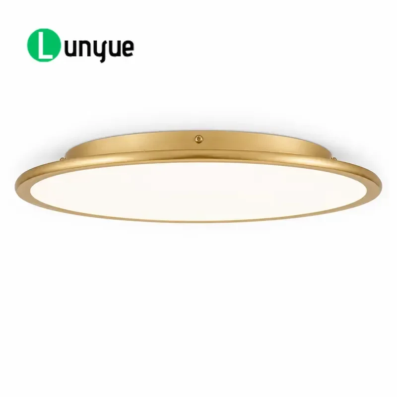 Simple Round LED Ceiling Light Aluminum Frame Acrylic Cover Gold Finish Ultra Thin Design For Bedroom Living Room Modern Home