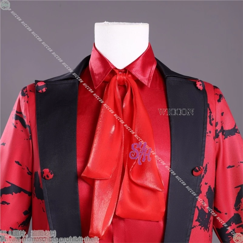 إسحاق تأثيري فيلم أبدا كوس المزيد أنيمي زي أحمر سهرة الحبر الأسود نمط معطف طويل الرعب القوطي Y2K دعوى الباروكات هالوين #5