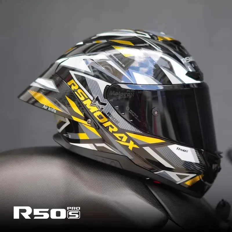 Motorax R50SPRO Motorcycle Full Helmet Large Tail Retro Cruise Moto Helmet Double Lens Capacete De Moto CapaceteMotocrossDOT