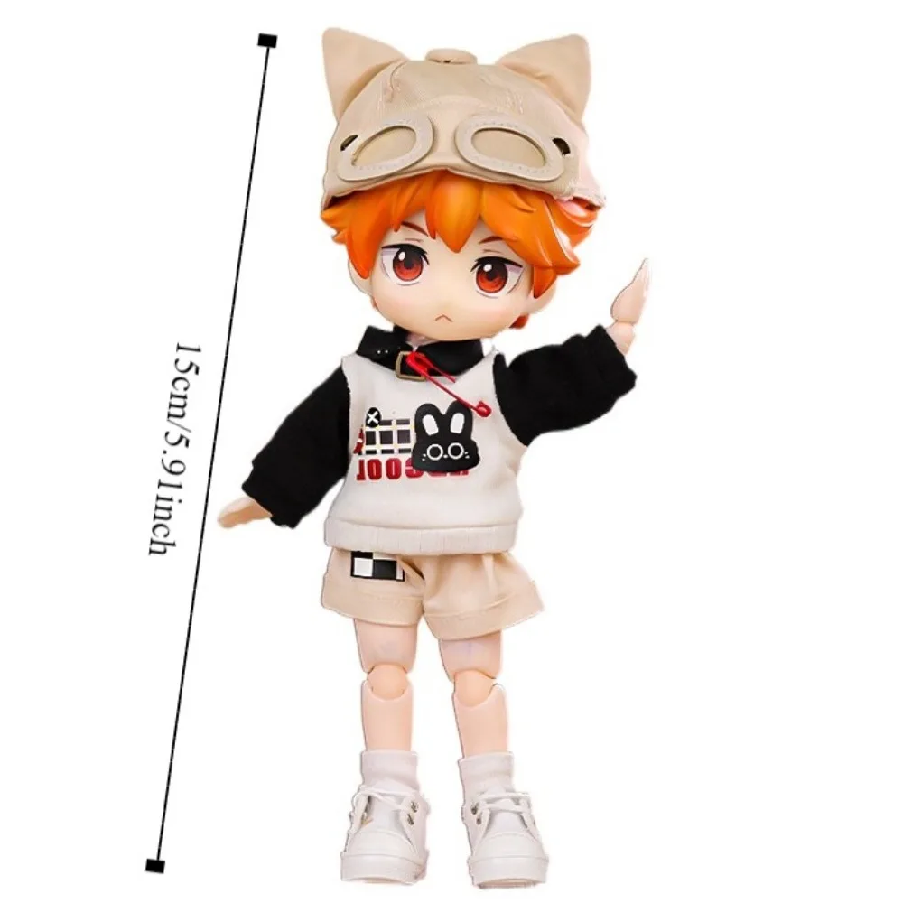 Kawaii Hoed Ob11 Pop Kat Hoodie Set Vintage Mini Ob11 Hoodies Broek Kleding Aankleden Leuke Ob11 Bjd Poppenkleertjes Poppenhuis