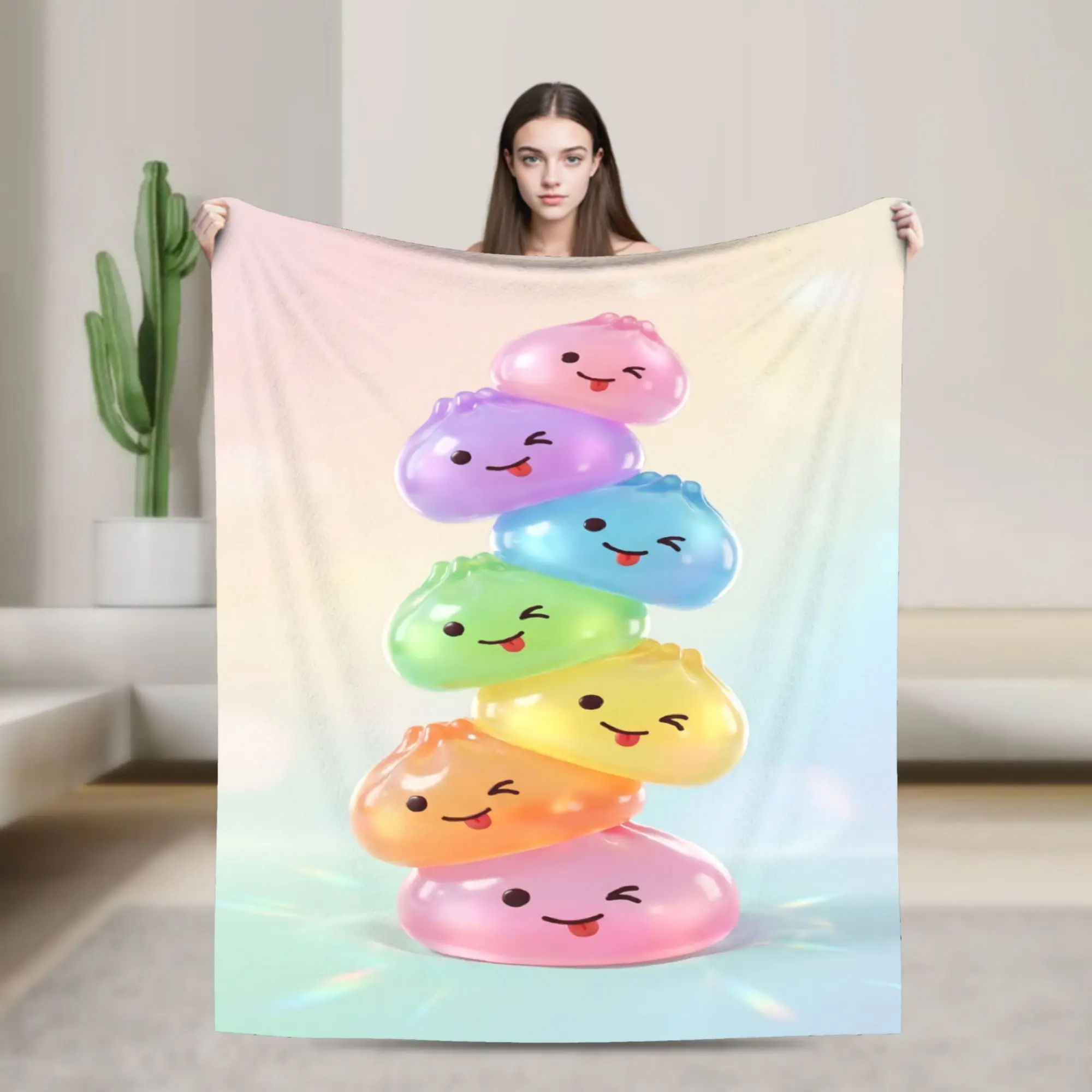 New Cartoon Dumpling Blankets Super Soft Fleece  Comfortable Throw Blankets Machine Washable