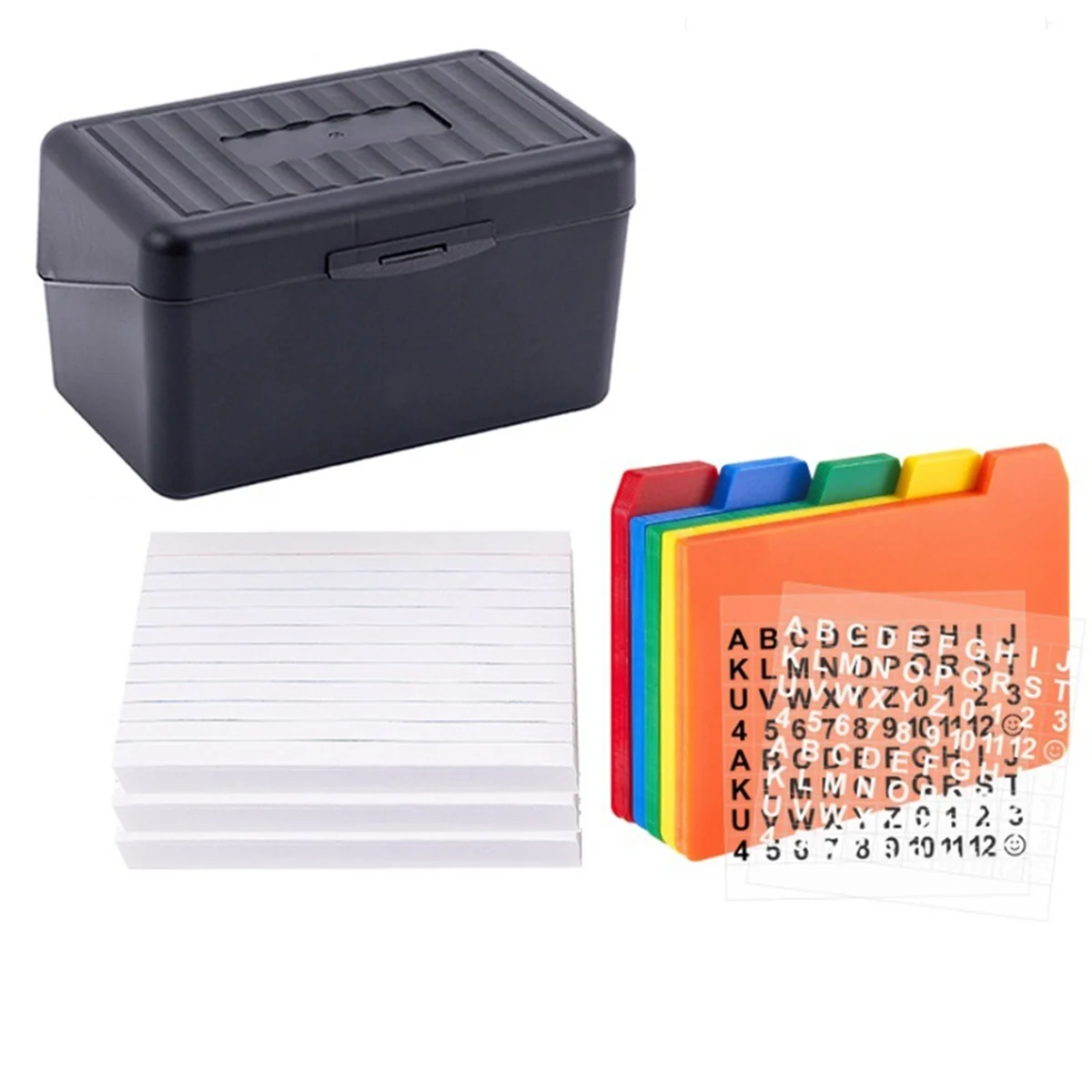 Index Card Holder with Dividers and Ruled Index Cards, 30 Index Card Dividers 300 Ruled Index Cards 3 X 5Inch