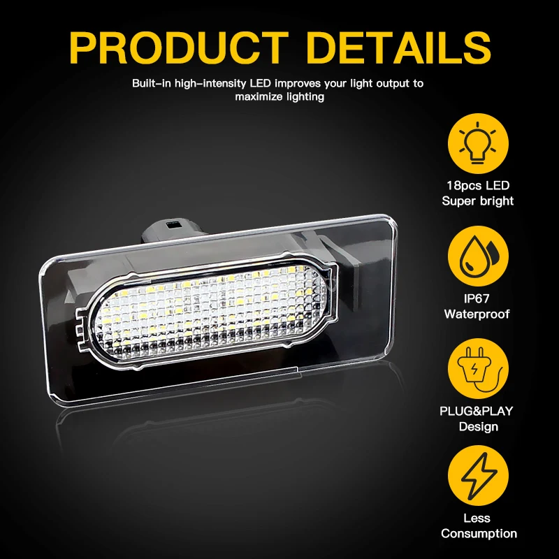 2 قطعة LED رقم لوحة ترخيص أضواء مصابيح بيضاء ل 2014-2021 تويوتا كورولا سيدان OEM # :81270-02250 استبدال ملحقات السيارة #5