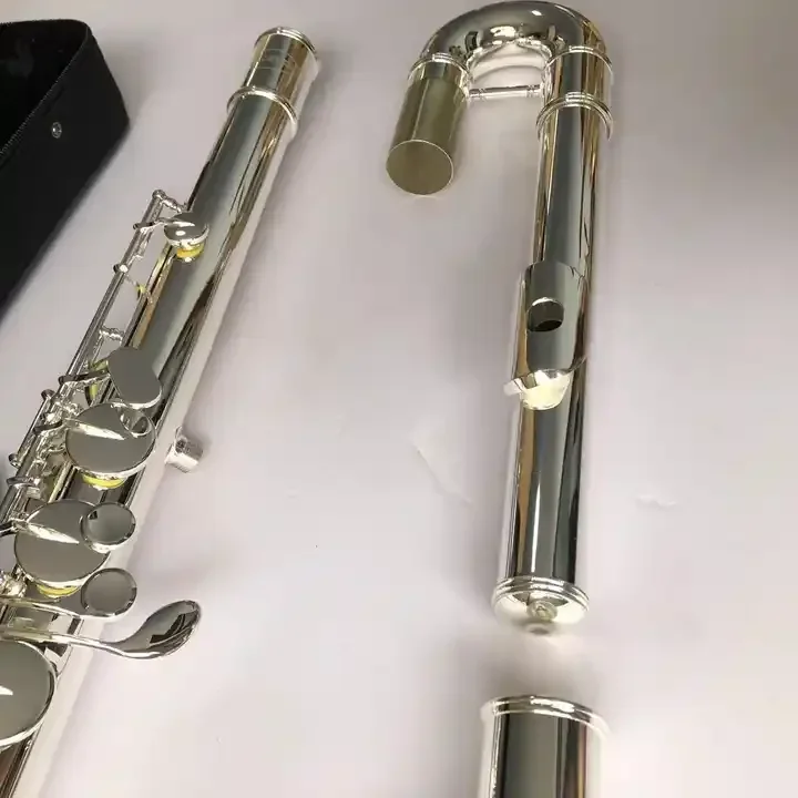 Factory Silver Bass Flute For Sale Instrument