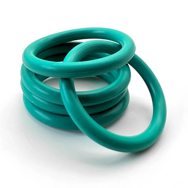 ID 1.78mm~69.57mm FKM O Ring Green Fluorine Rubber Sealing Ring Acid Alkali Wear‑Resistant Washer for Automotive Parts CS 1.78mm
