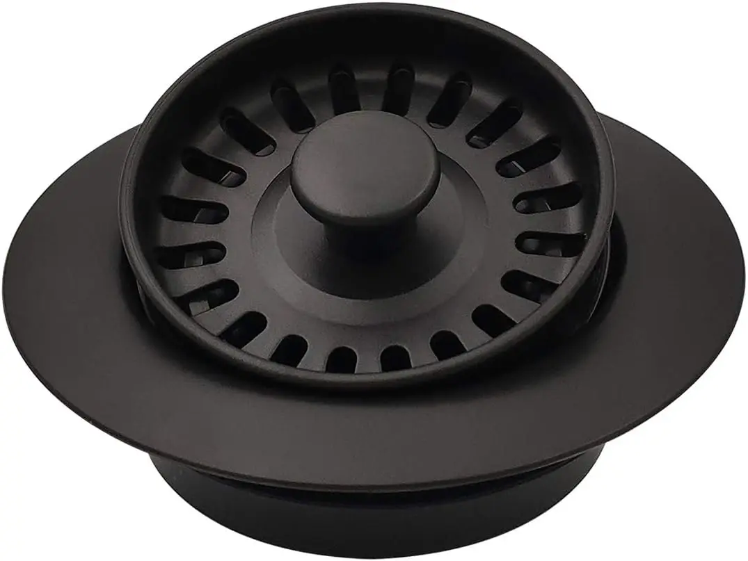 

Garbage Disposal Strainer and Stopper with Decorative Flange, Fit 3.5 Inch Standard Drain Hole in Matte Black