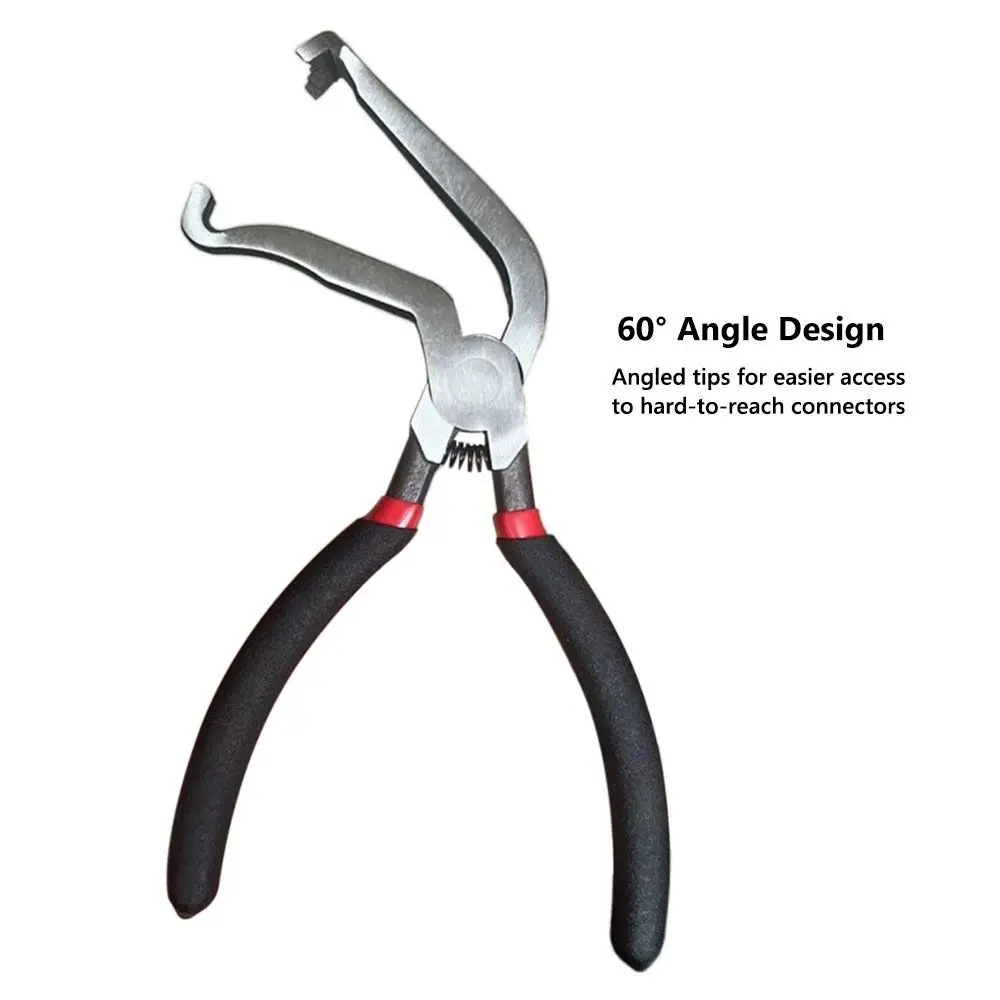 60° Angle Electrical Disconnect Pliers Curved Push Tab Style Connector Pliers Spring Automotive Hose Tools for Automotive Repair