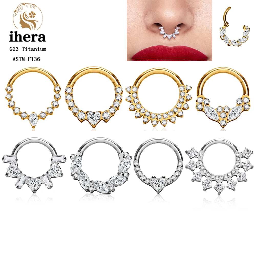 Septum Clicker Ring - ASTM F136 티타늄 코링 16G 힌지드