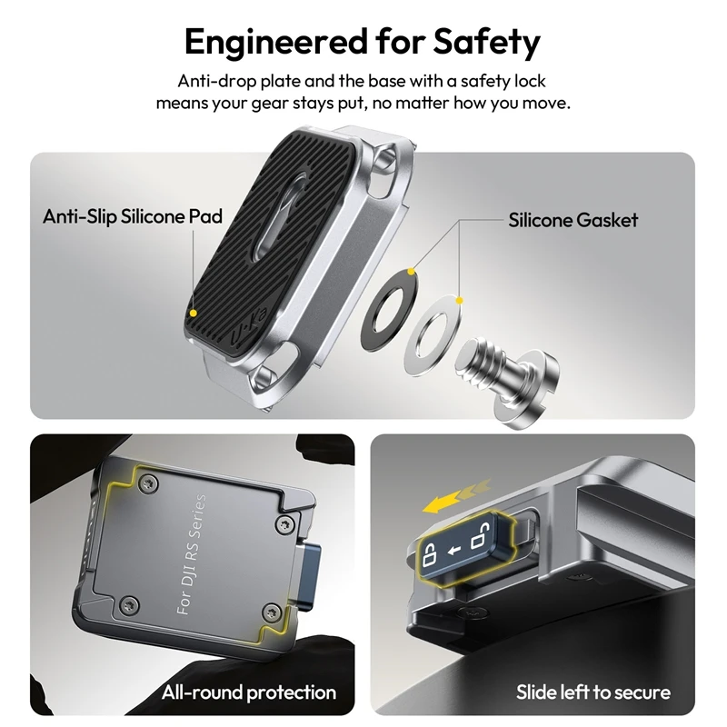 Ulanzi C061 Stabilizer Uka Quick Install Board Kit Camera Tripod Gimbal Quick Release Base for DJI RS2 RS3 pro RS4 pro RS4 mini