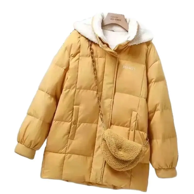 

Down Cotton Women's Clothes Winter New Student Korean Version Loose Cotton Coat Fashion Add Thick Padded Jacket Hooded Outerwear