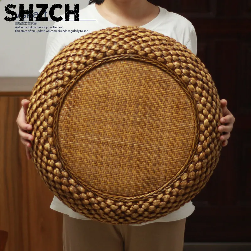 Rustic Rustic Woven Floor Cushion, Thickened Meditation Mat for Zen & Prayer, Straw Grass Pouf for Tatami, Comfortable Seat Pad - Aliexpress Deal