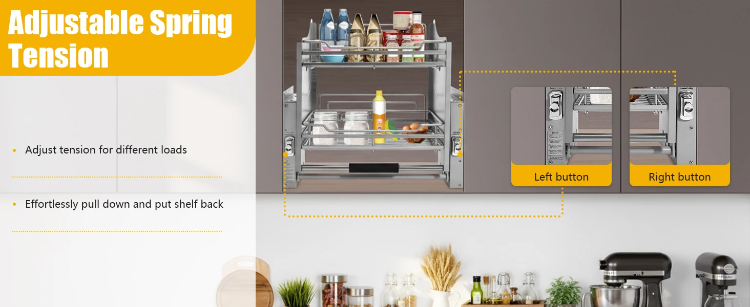 pull down cabinet shelf