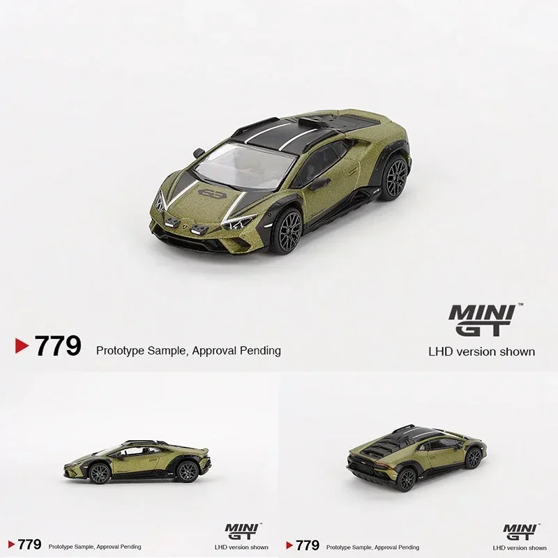 MINIGT 779 en Stock 1:64 Lamborghini Huracan Sterrato Verde Gea Matt Diecast Diorama modelo colección Juguetes