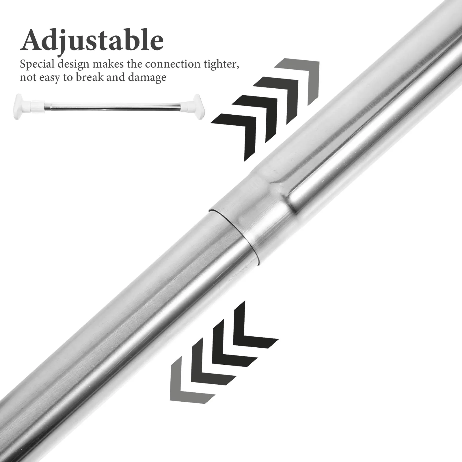 

1pc Telescopic Shower Curtain Rod Adjustable Bath Curtains Rods No Punching Clothes Drying Rod Home Door Practical ABS Stainless