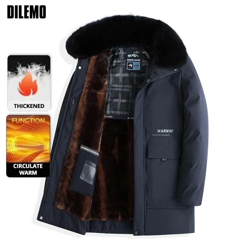 

Top Grade Thick With Fur Hood Casual Fashion Designer Warm Parka Coat Mens Newest Winter Jacket Windbreaker Mens Clothes