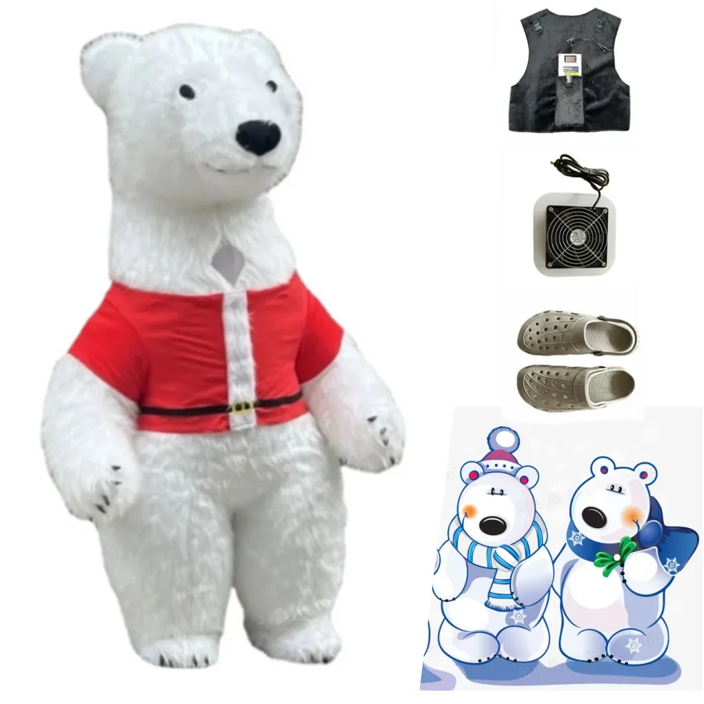 

260cm Giant Bear Inflatable Costume Street Funny Polar Bear Mascot Costume Party Cosplay Plush Doll Inflatable Mascot Costume