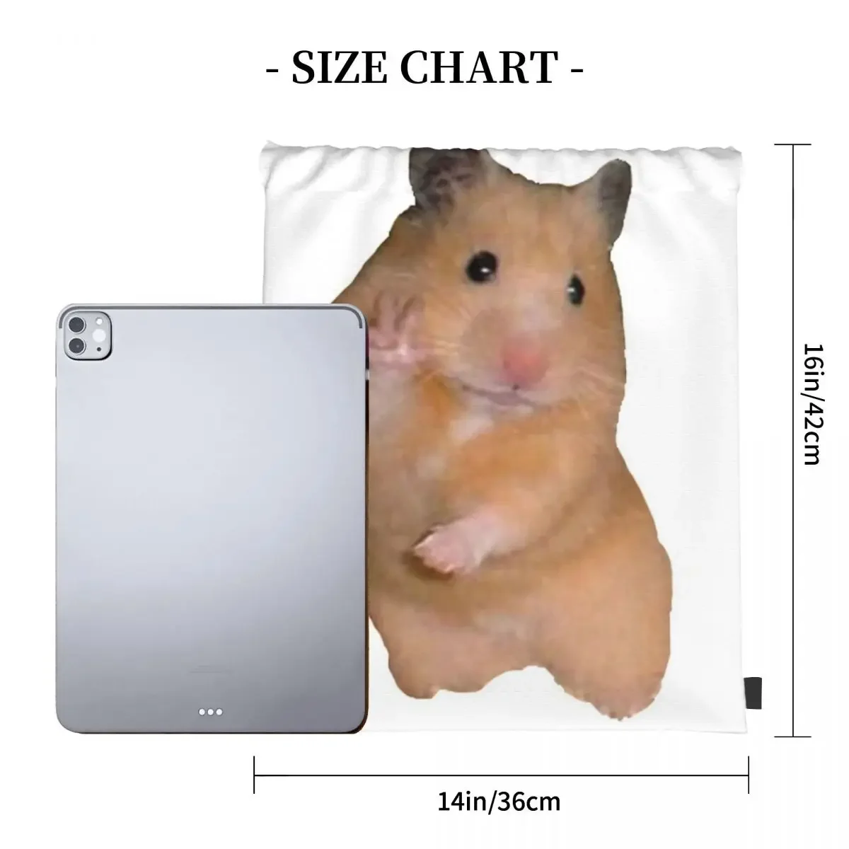 Peace Sign Hamster Backpacks Portable Drawstring Bags Drawstring Bundle Pocket Sports Bag Book Bags For Man Woman Students