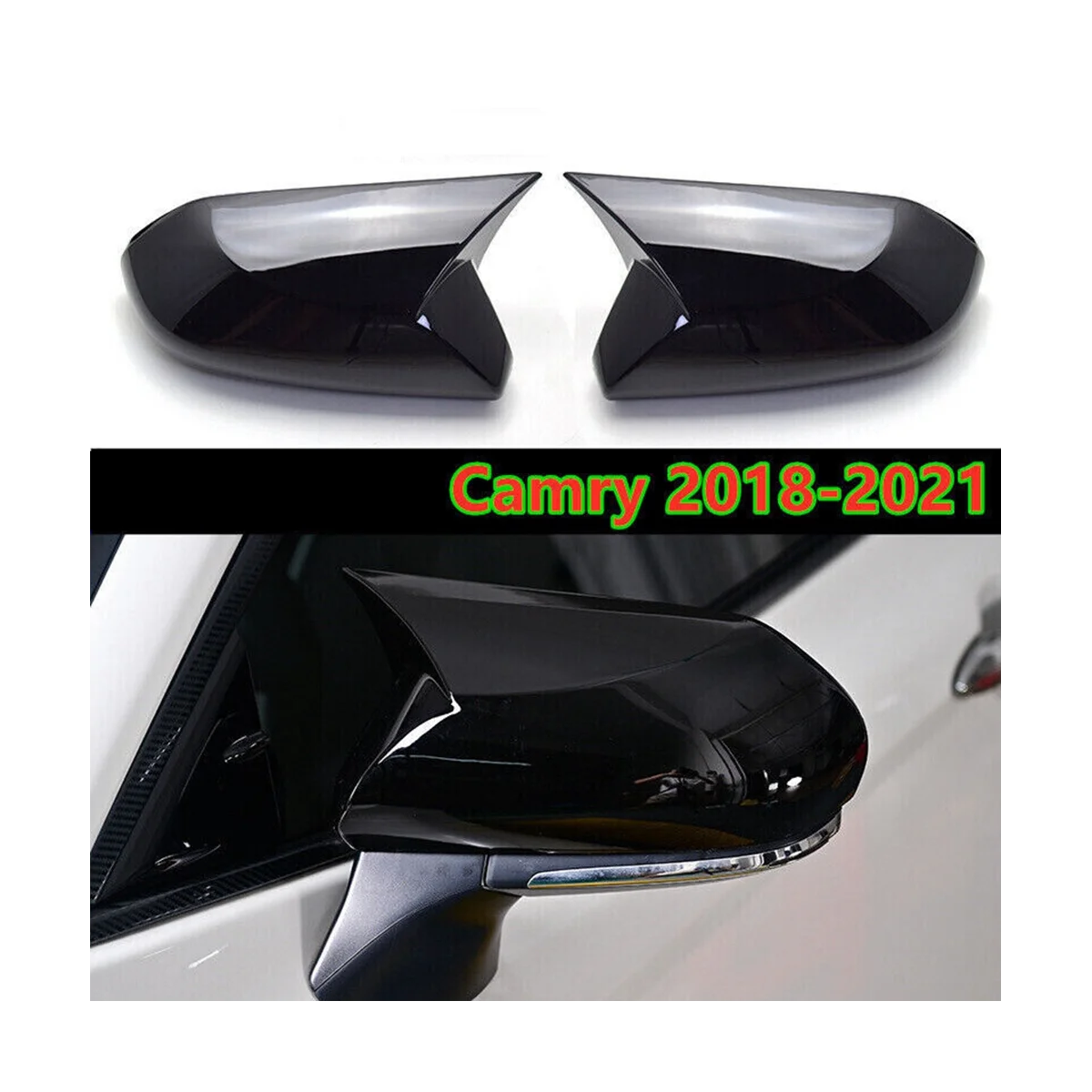 For Toyota Camry 2018-2022 CAMRY M STYLE Retrofit Mirror Cover Bullhorn Charcoal