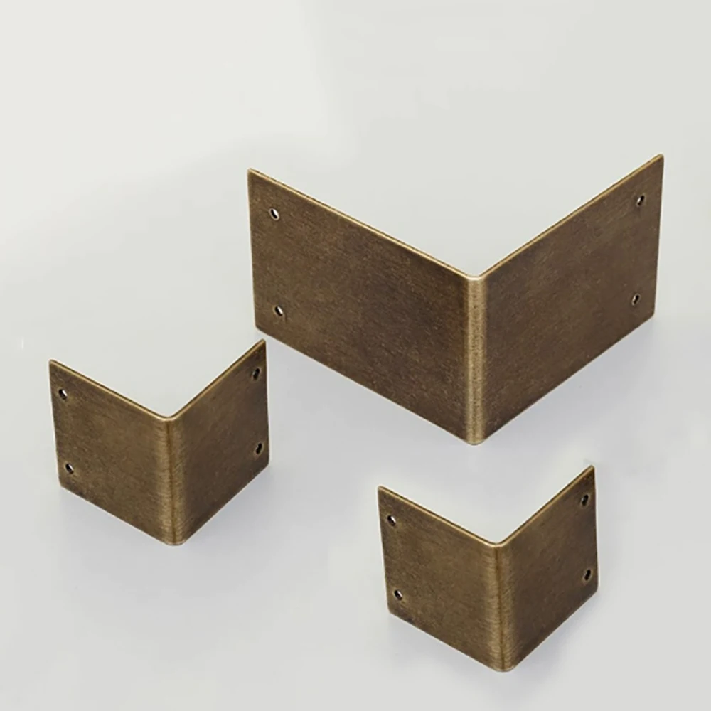 2Pcs Antique Flower Brass Corner Protector 3cm 6cm Decorative Connector Bracket for Wooden Box Table Furniture