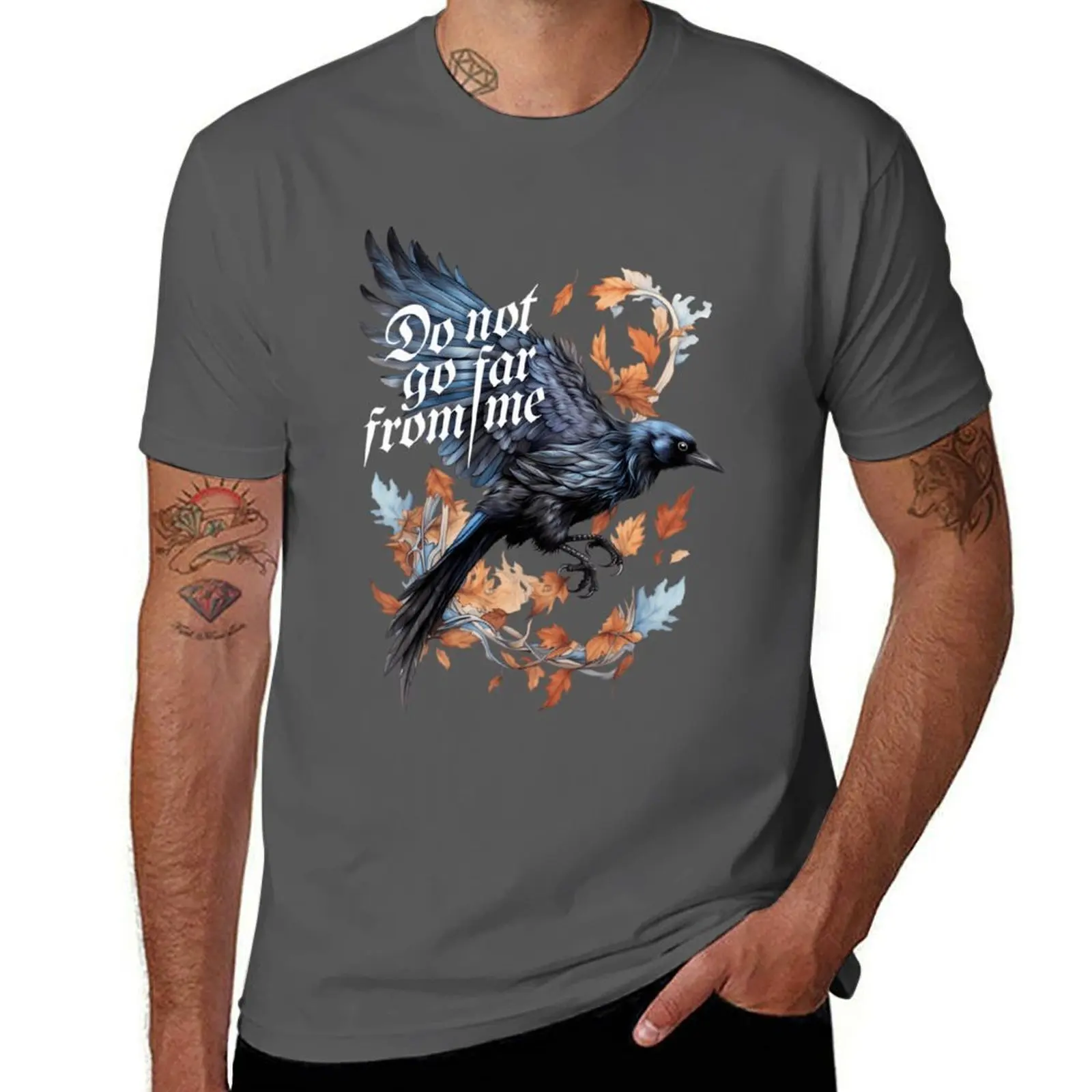 Camiseta Do Not Go Far From Me Vax'ildan Raven t, camisetas de algodón para hombre, camisetas gráficas, camisetas divertidas para hombre
