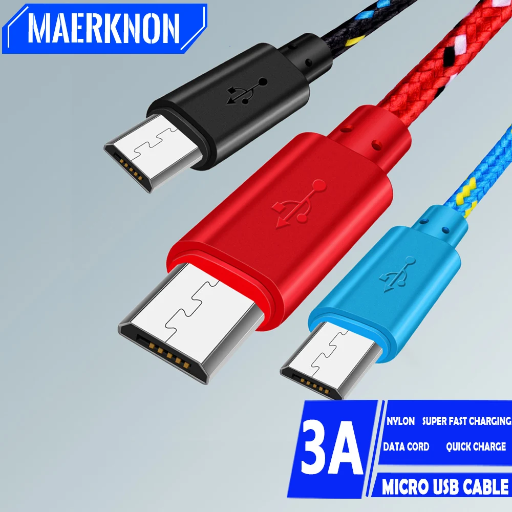 

Nylon Micro USB Cable Fast Charging Charger Wire For Samsung Xiaomi Android Phone Data Cord 0.5M/1.0M/2.0M/3.0M Micro USB Cable