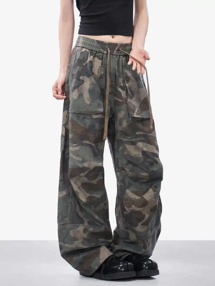 

Women's Camouflage Baggy Parachute Pants Harajuku Cargo Pants Oversize Sweatpants Y2k 2000s Vintage Trousers Clothes Summer 2025