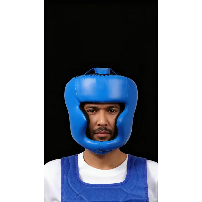 Thickened Full Cover Boxing Headguard PU Leather Shockproof Helmet Muay Thai Sanda Taekwondo Sparring