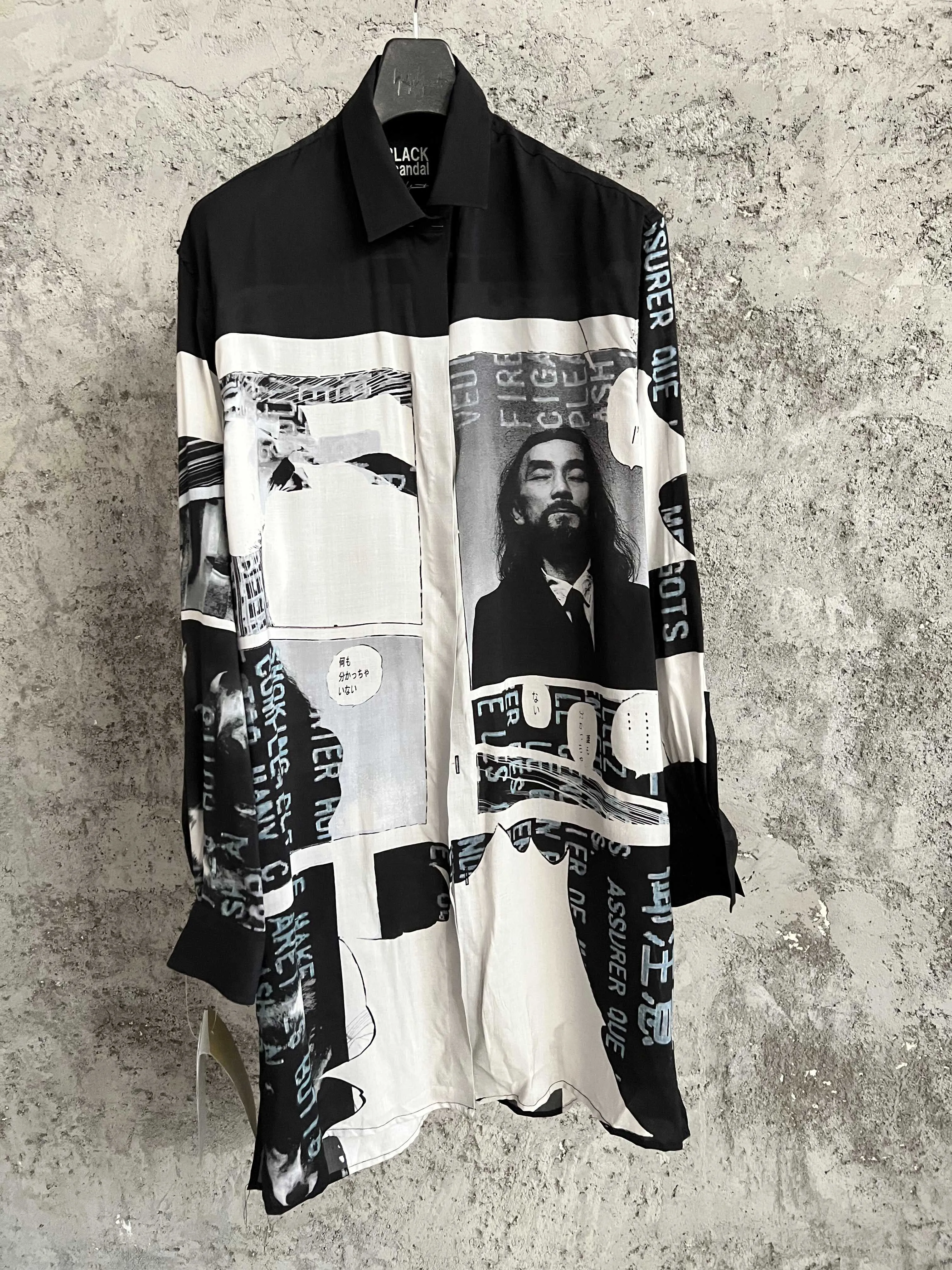 Pure cotton hand-painted cartoon printed long shirt for men on the streets of Hawaii