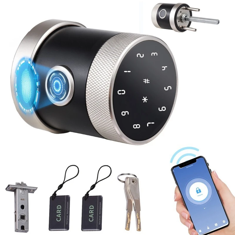 Apartment Wooden Door Combination Lock With Keypad+Bluetooth+IC Card For Home Apartment Hotel Office