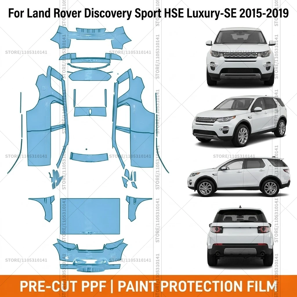 

Предварительно нарезанная защитная пленка PPF, прозрачная пленка для бампера, прозрачная защитная пленка для автомобиля Land Rover Discovery Sport HSE Luxury-SE 2015-2019