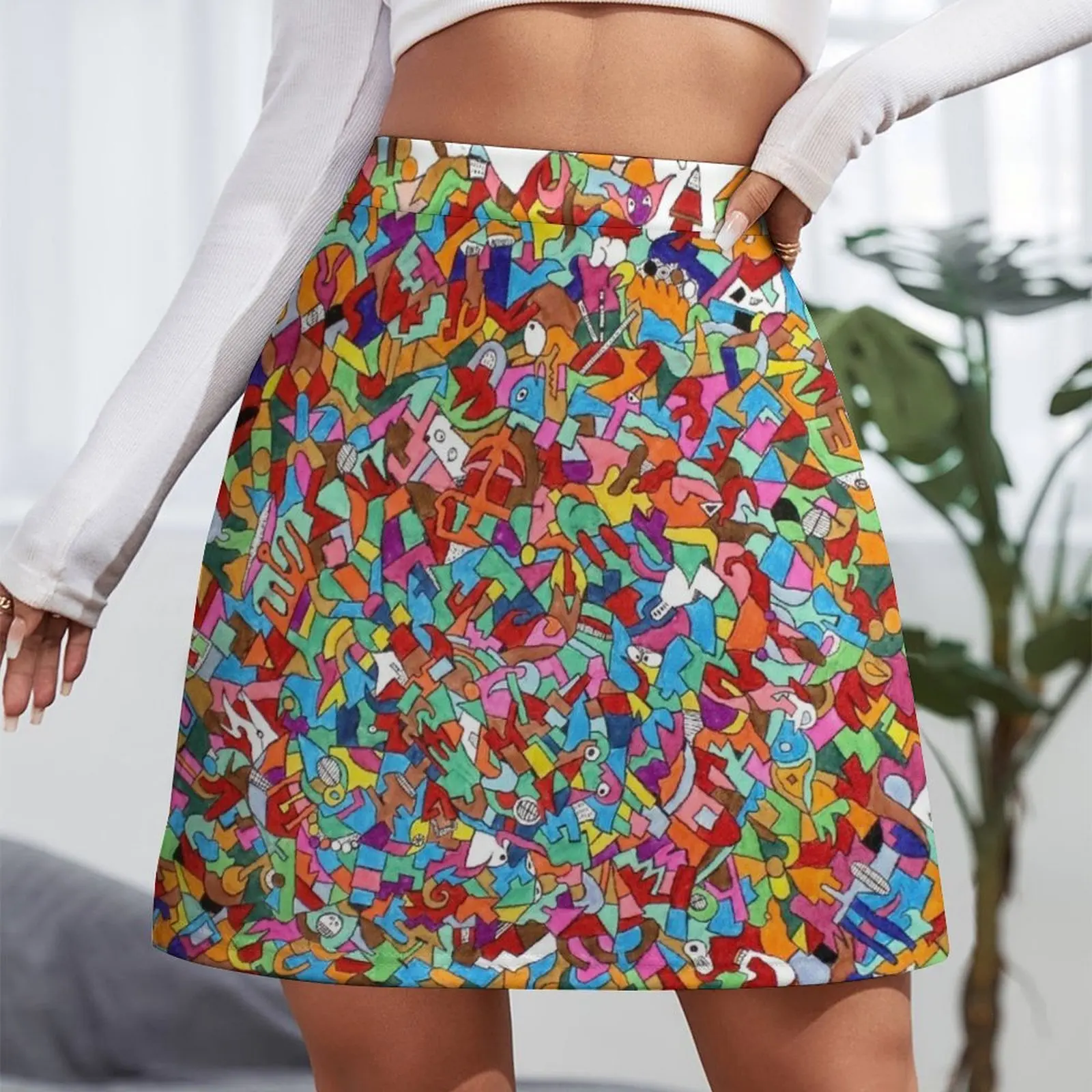 Maniacally Discombobulated - Stream of Consciousness Series Mini Skirt Skirt shorts Woman skirt Mini