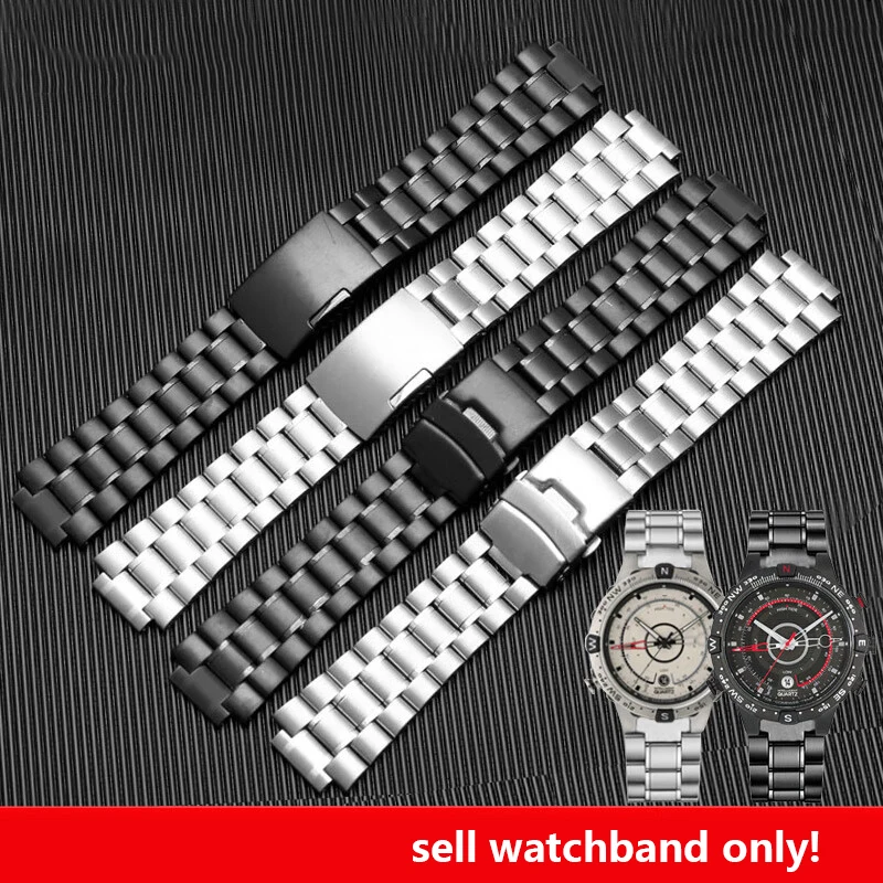 For TIMEX Tide Watch Band T2N720 T2N721 T2N739 TW2T76500 TW2R55500 Convex Series Mouth Steel Watch strap Men\'s Bracelet 24-16mm