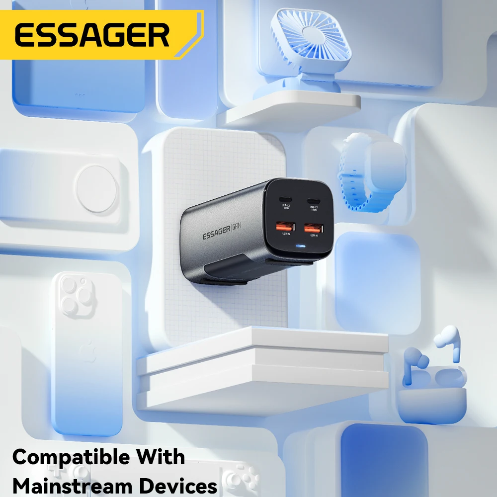 Essager 100W USB C GaN Ładowarka biurkowa Quick Charge 4.0 QC 3.0 PD Typ C Szybkie ładowanie do MacBook Samsung POPC iPhone 15 Laptop — zdjęcie produktu 6