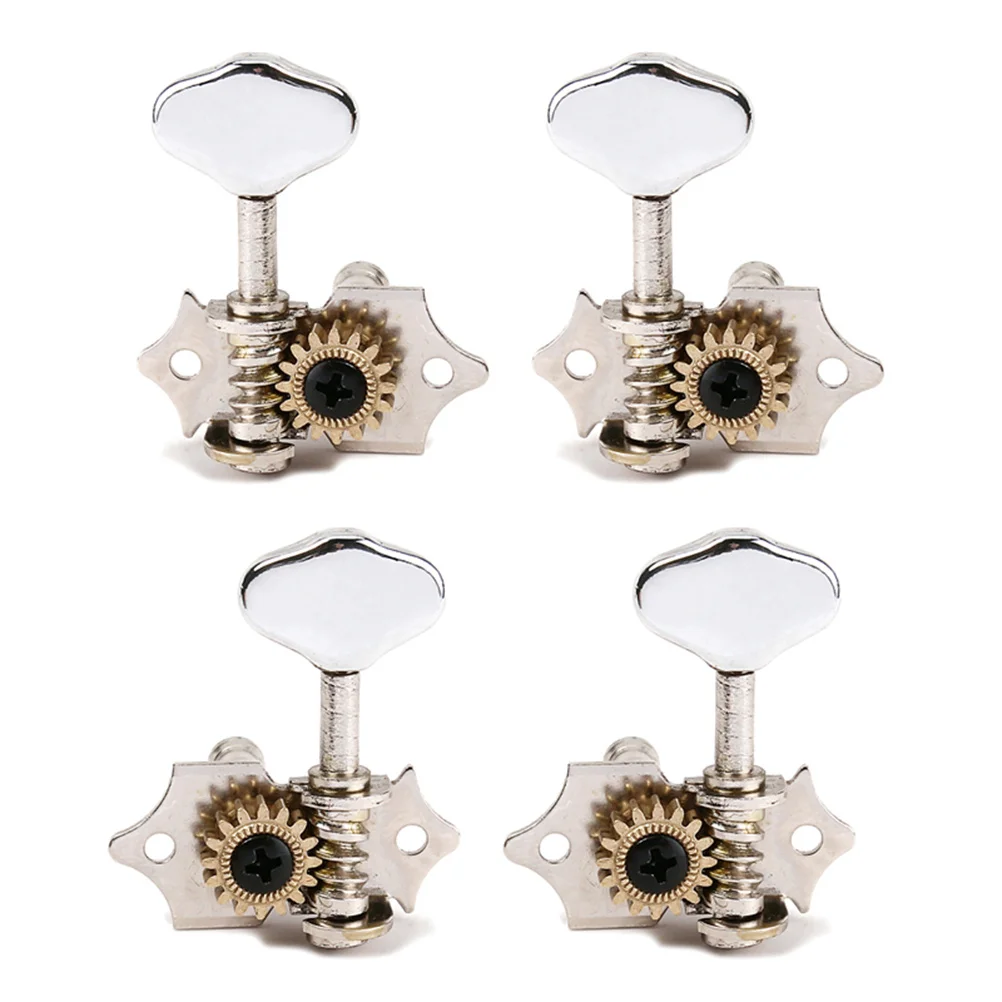 

Chrome Tuning Pegs Machine Heads 2R2L Perfect for Ukulele 4 String Guitar Bass Durable Replacement Tuning Pegs