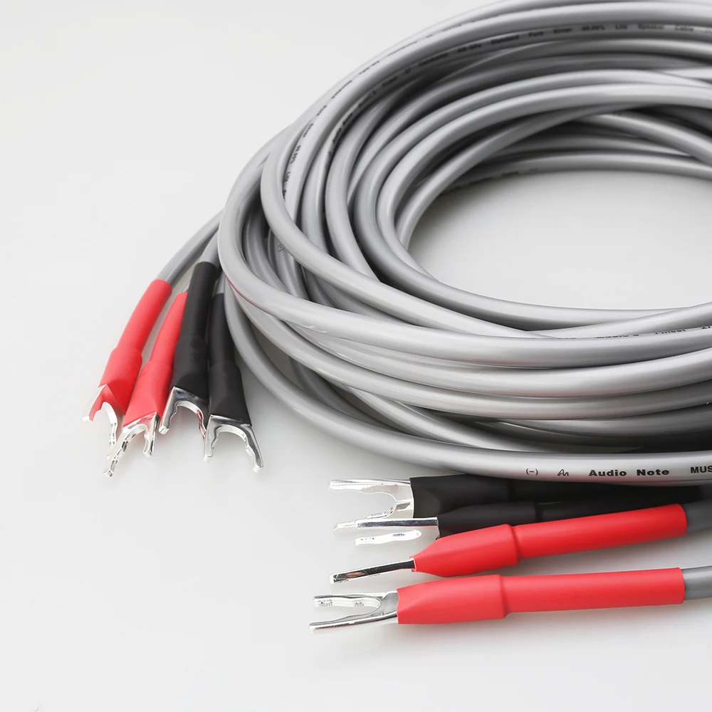 كابل مكبر صوت HiFi Audio Note AN-SPXII مطلي بالفضة النقية كابل مكبر صوت عالي الجودة مع موصل قابس الموز Y Spade
