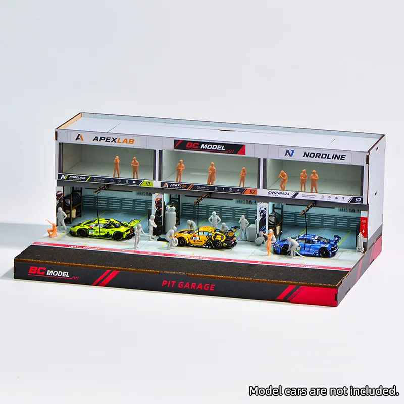 1:64 Scale Diecast Car Diorama – DIY Race Track Pit Garage