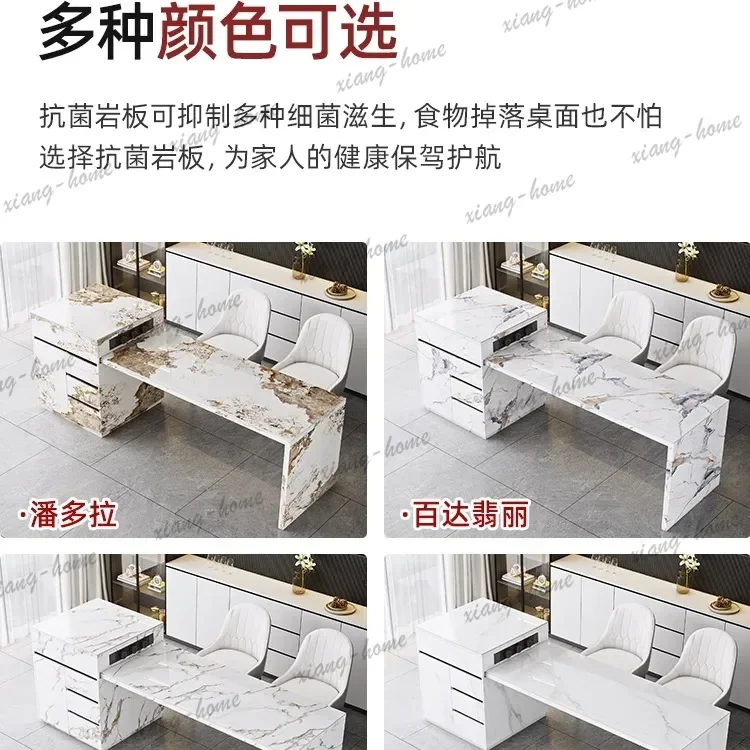 Dining Table Open Kitchen Rock Slab Island Table Integrated Dining Room Cooking Bar Control Retractable Center Guide Countertop