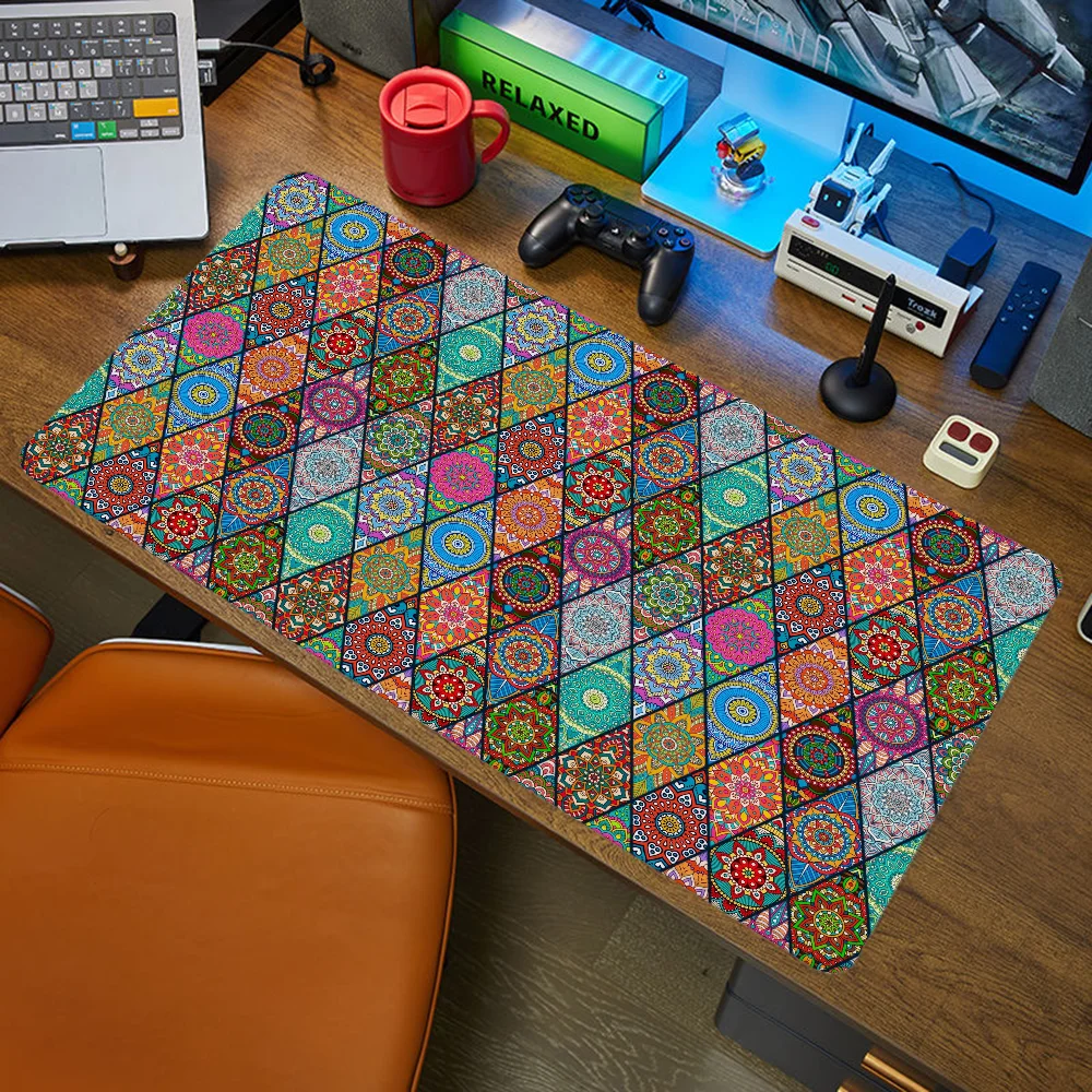 Gaming Pc Setup Accessories Moroccan Pattern Mousepad Gamer 900x400 Mouse Pad Large Computer Table Desk Mat Mats Office Xxl Pads