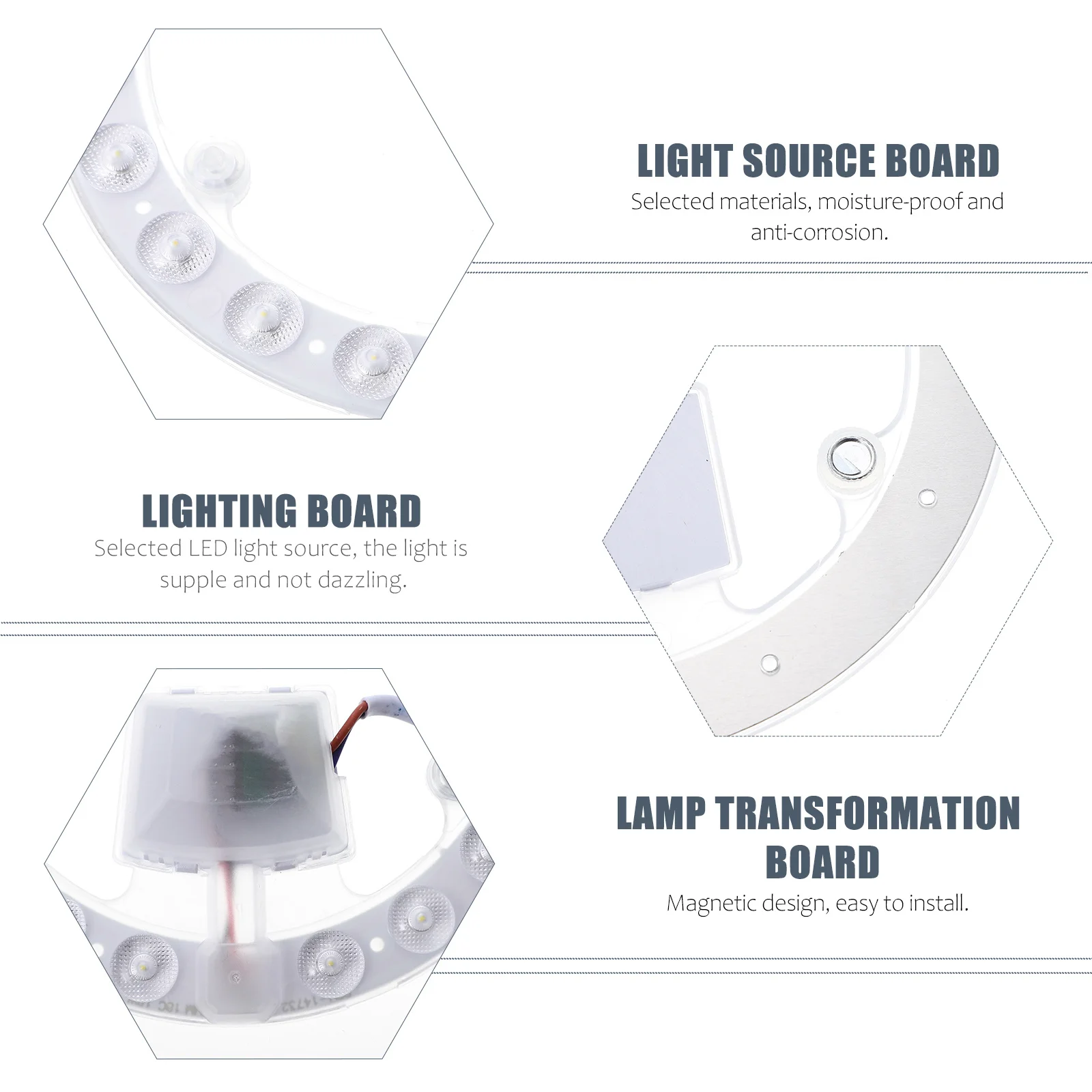 لوحة مصدر الإضاءة المغناطيسية المستديرة LED لتحويل ضوء السقف ملحق مصباح مقاوم للرطوبة المتين #3