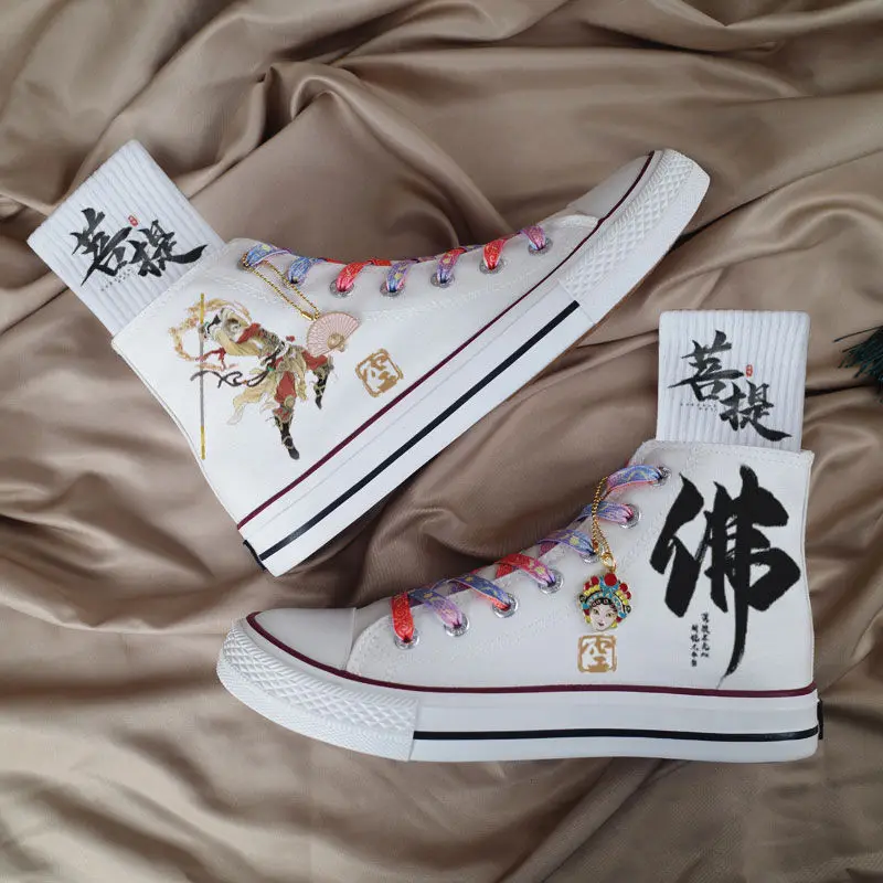 real Chinese Style High-top Canvas Shoes Men's 2024 Spring And Autumn New Retro National Tide Joker Casual Shoes Student shoes