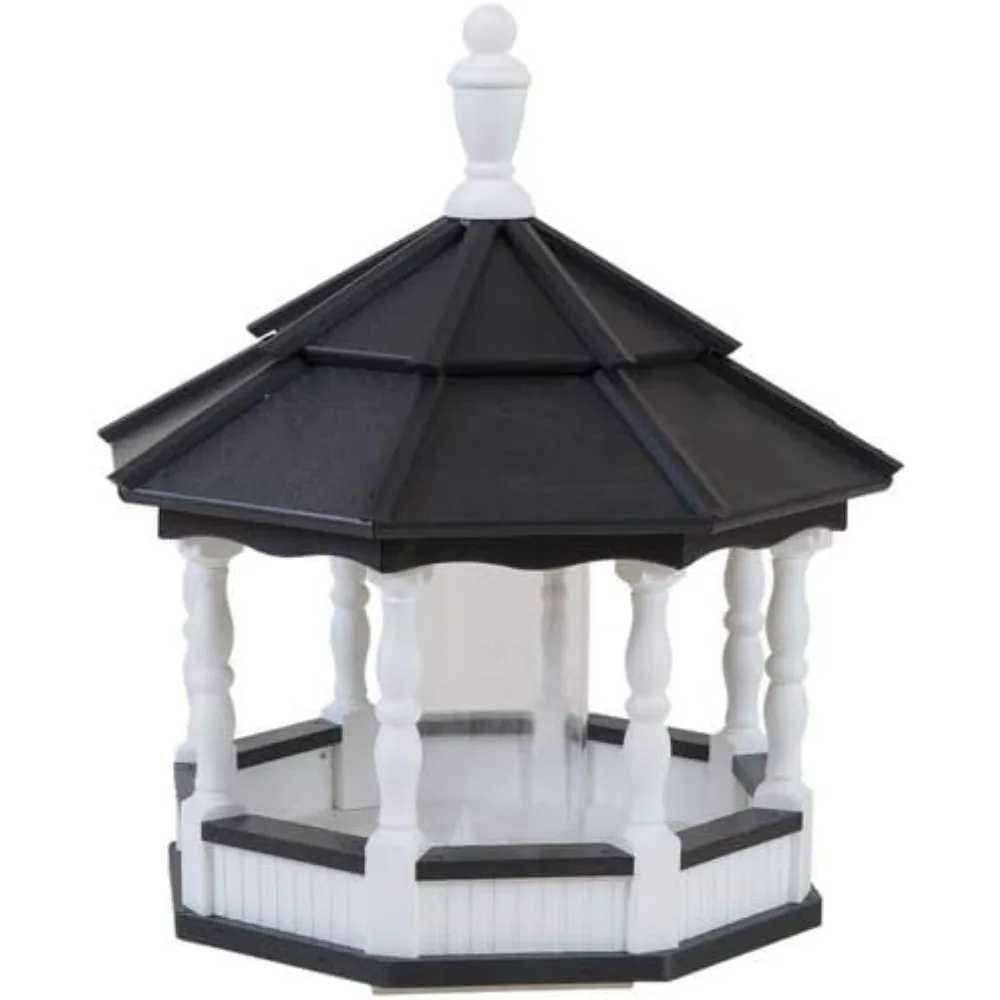 

Amish Handcrafted Poly Spindle Outdoor Post Mount Bird Feeder - Platform Bird Feeders for Outdoors Hanging with Tray, Mesh Tray,