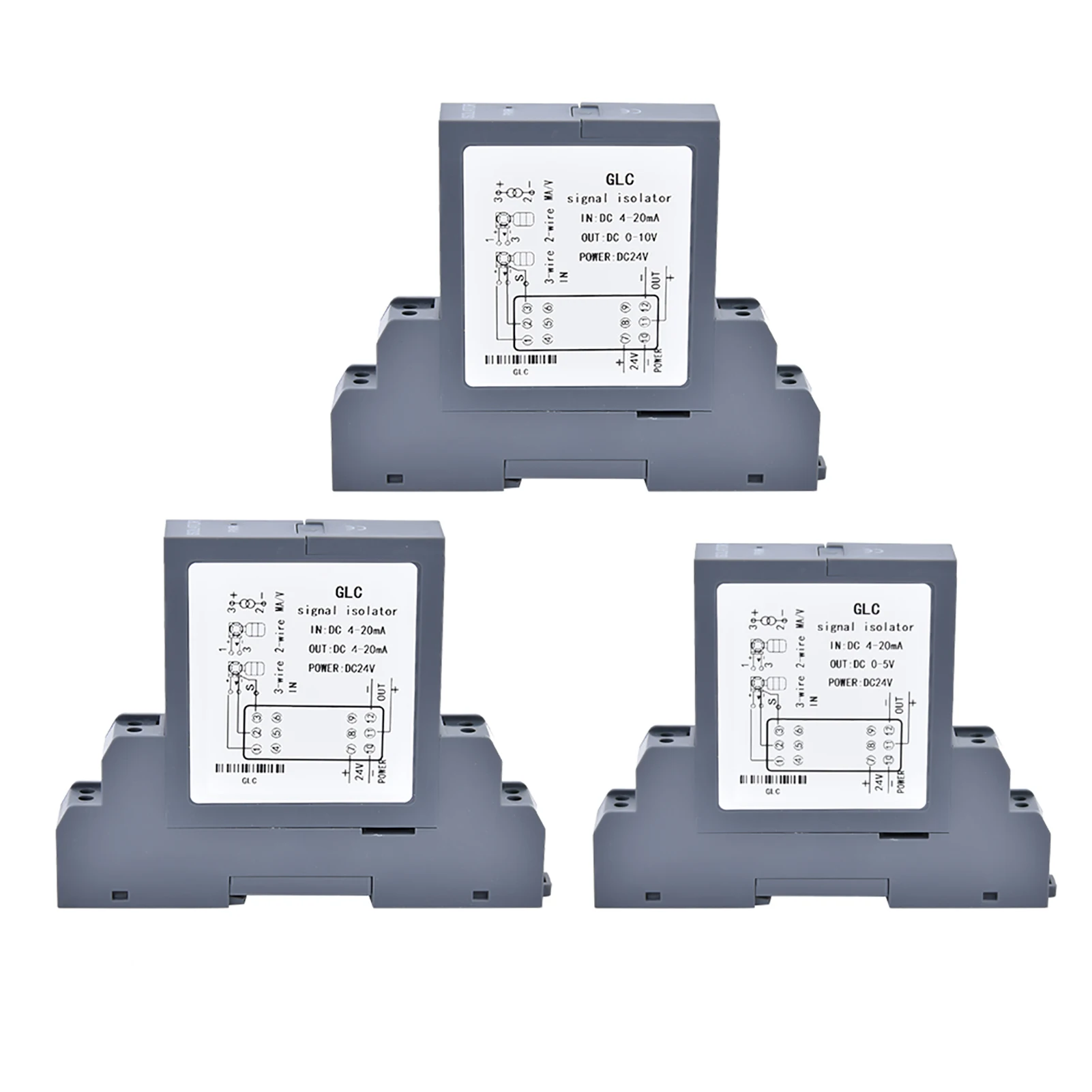 

GLC Voltage and Current Signal Isolator Transmitter 1 In 1 Out Pluggable Power Distributor 4-20mA Current Signal Isolator