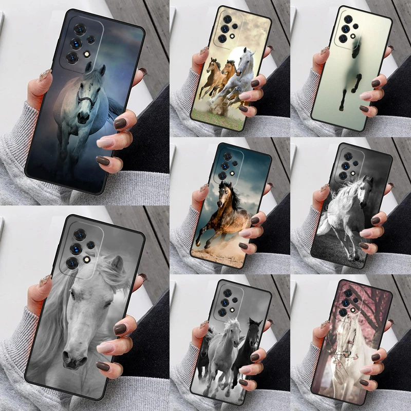 Running animal horse Phone Case For Samsung Galaxy S23 S21 S20 FE S24 S22 Ultra Note20 S10 S9 S8 Plus A40 A52 A12 A13 A53