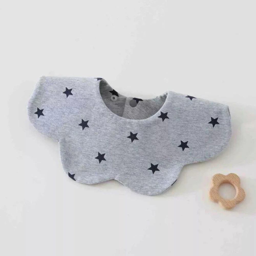 Baby Bibs Cotton Round Neck Rotatable Infant Feeding Bib Soft Newborn Teething Drooling Burp Cloth Boys Girls Saliva Towel