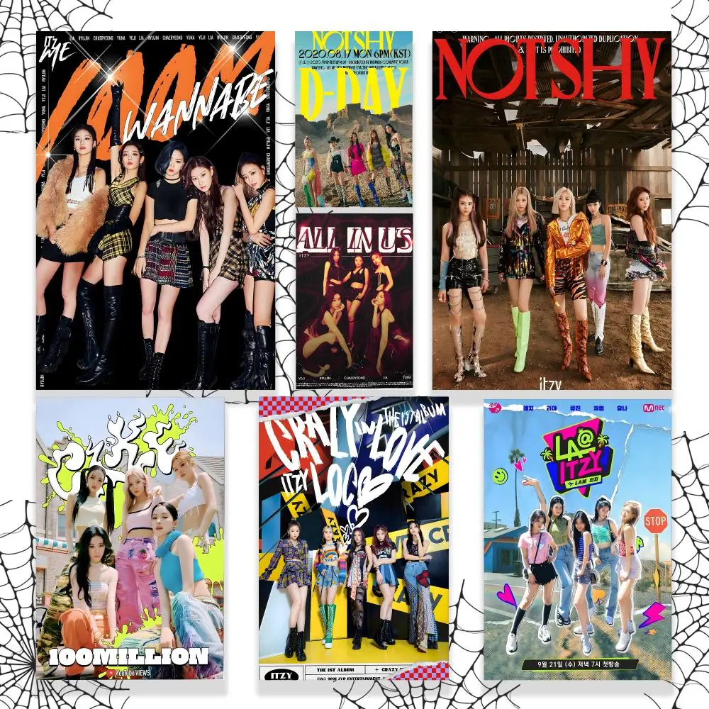 Kpop I-ITZY Poster Graphic Wall Art Poster HD Waterproof PP Paper Print for Bedroom Living Room Office Decor Gift